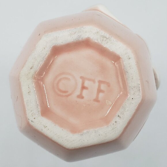 Fitz & Floyd 1982 Ceramic Peach Pink Pastel 3D White Applied Florals Bud Vase - Picture 5 of 10